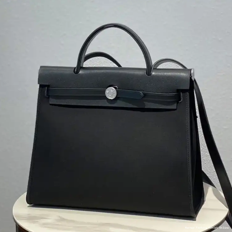 In Bag Hardware Black Canvas Herbag Palladium Hermes 0420